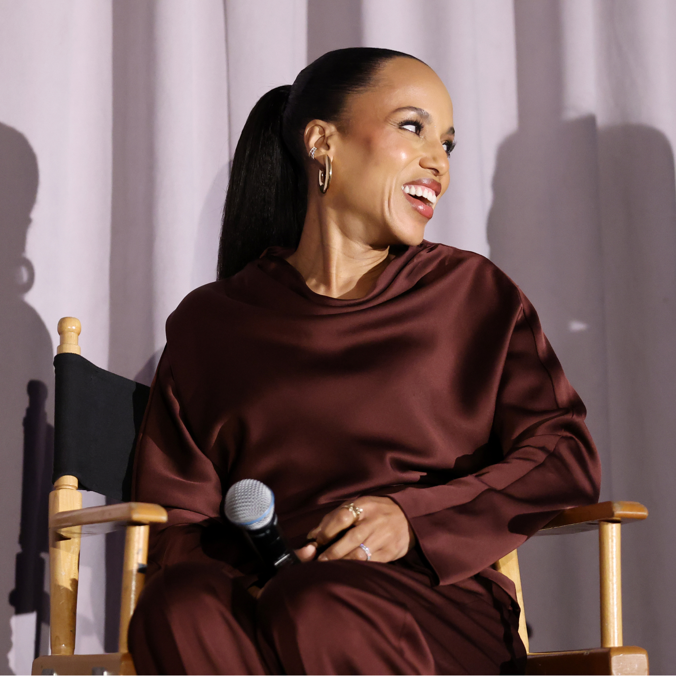 kerry washington speaks on a panel in new york city