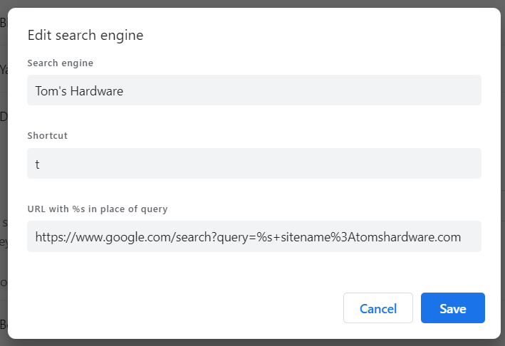 Search Engine fields