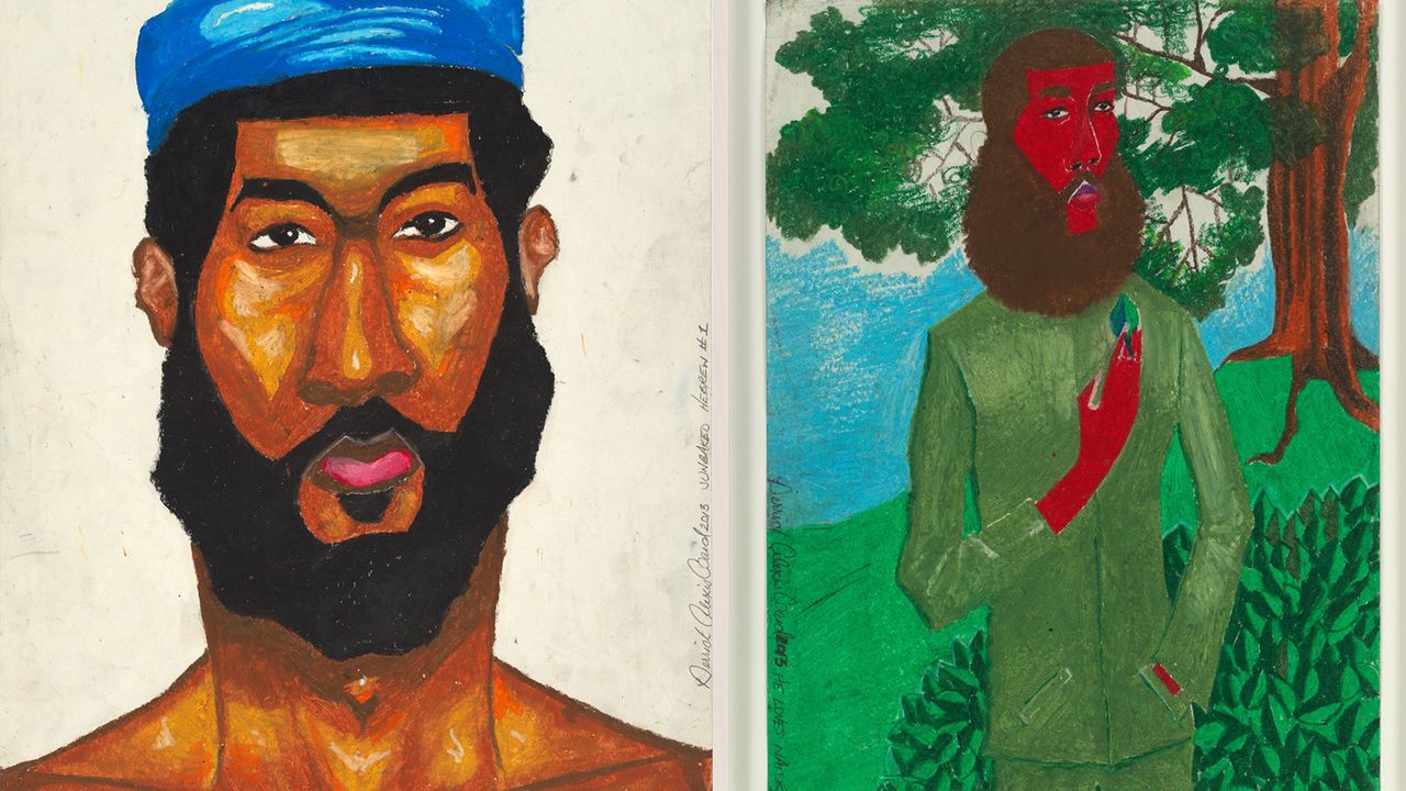 Left: Sunbaked Hebrew #1, 2013 ; right He Loves Nature, 2013