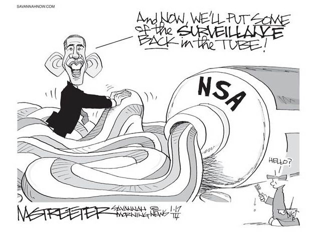 Obama cartoon NSA policy