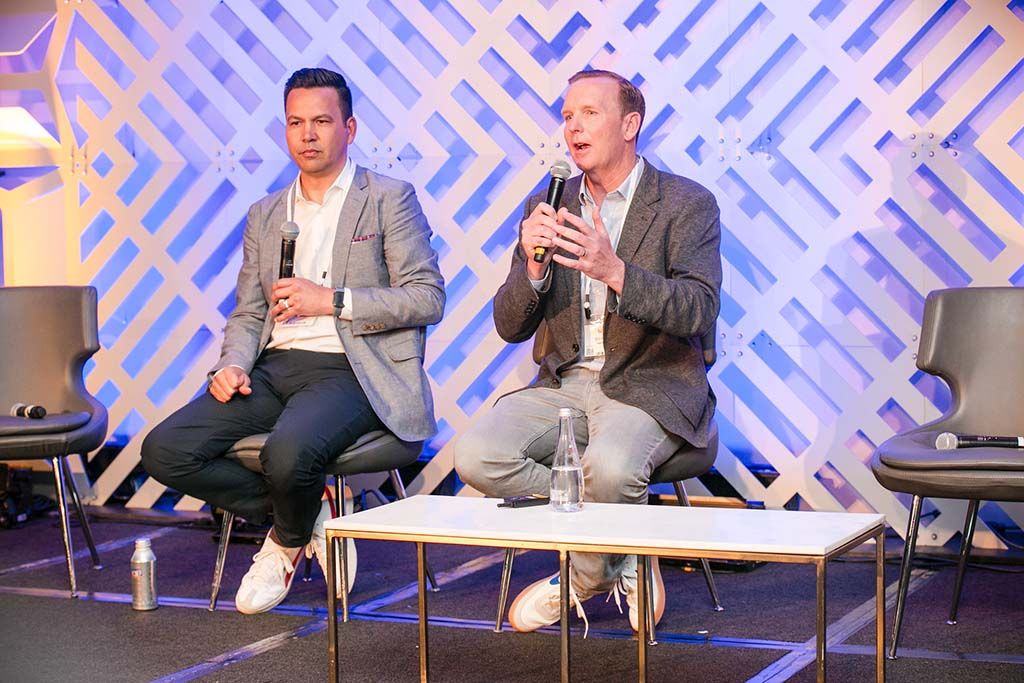 Todd Hauser of FullThrottle.ai and Bill Herman of Spectrum Reach on the afternoon keynote panel &ldquo;Case Study of an Effective Campaign.&rdquo;