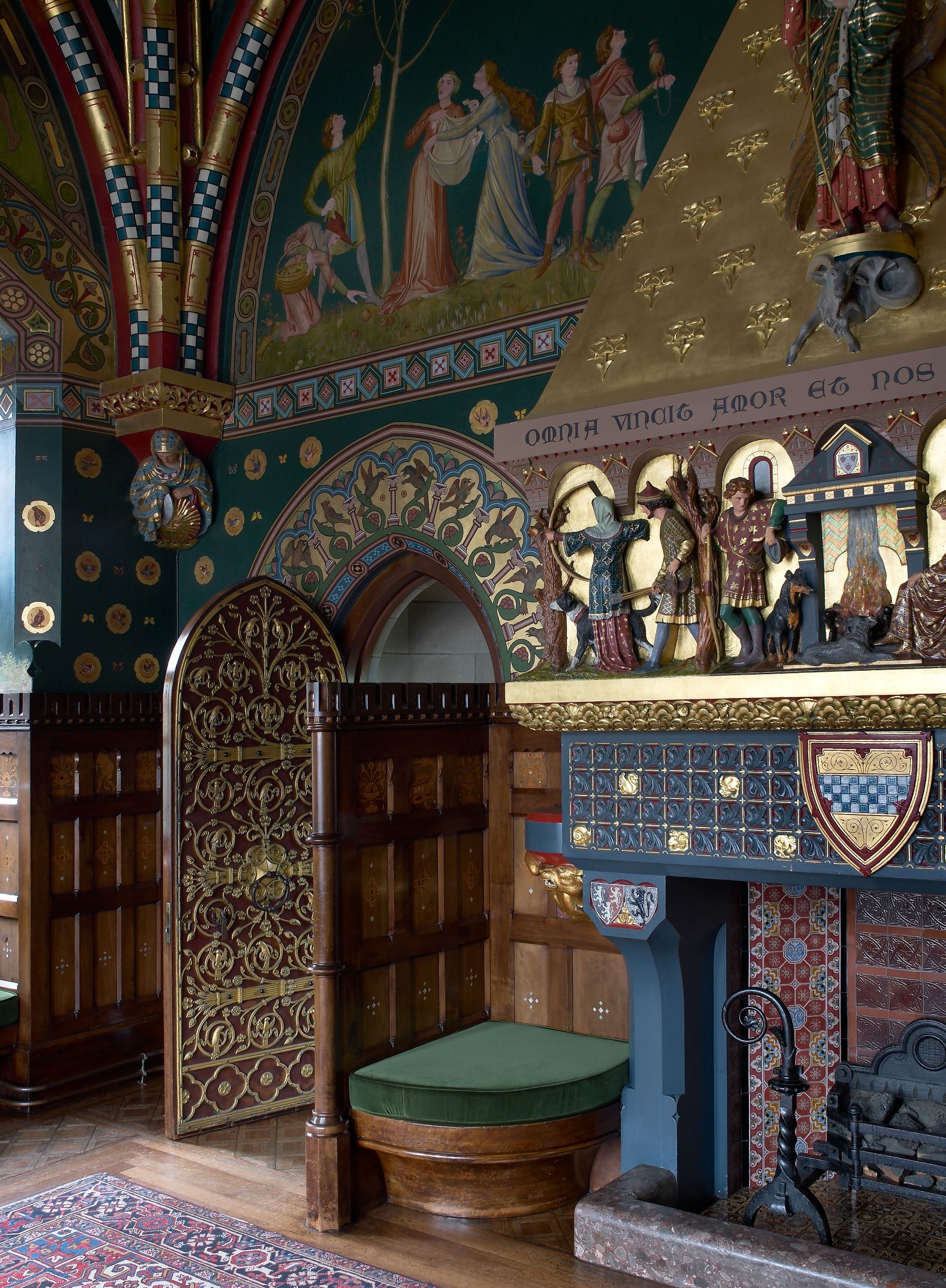 Ornate and colourful rooms inside Cardiff Castle