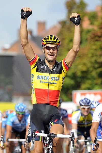 Tom Boonen (Quick Step) celebrates his win.