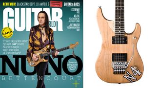 Nuno Bettencourt's Guitar World cover, and a Washburn N4-Nuno guitar