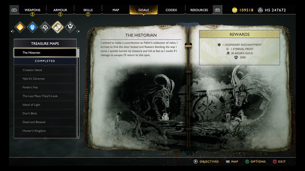 God of War treasure map locations