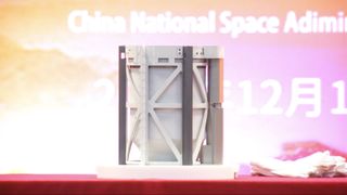 The Chang'e 5 sample container at a handover ceremony in Beijing, on Dec. 19, 2020.