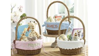 Ballard Designs Wicker Basket with Liner, one of w&h's personalized Easter baskets picks