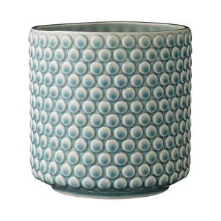 A raised cracked glaze ceramic planter