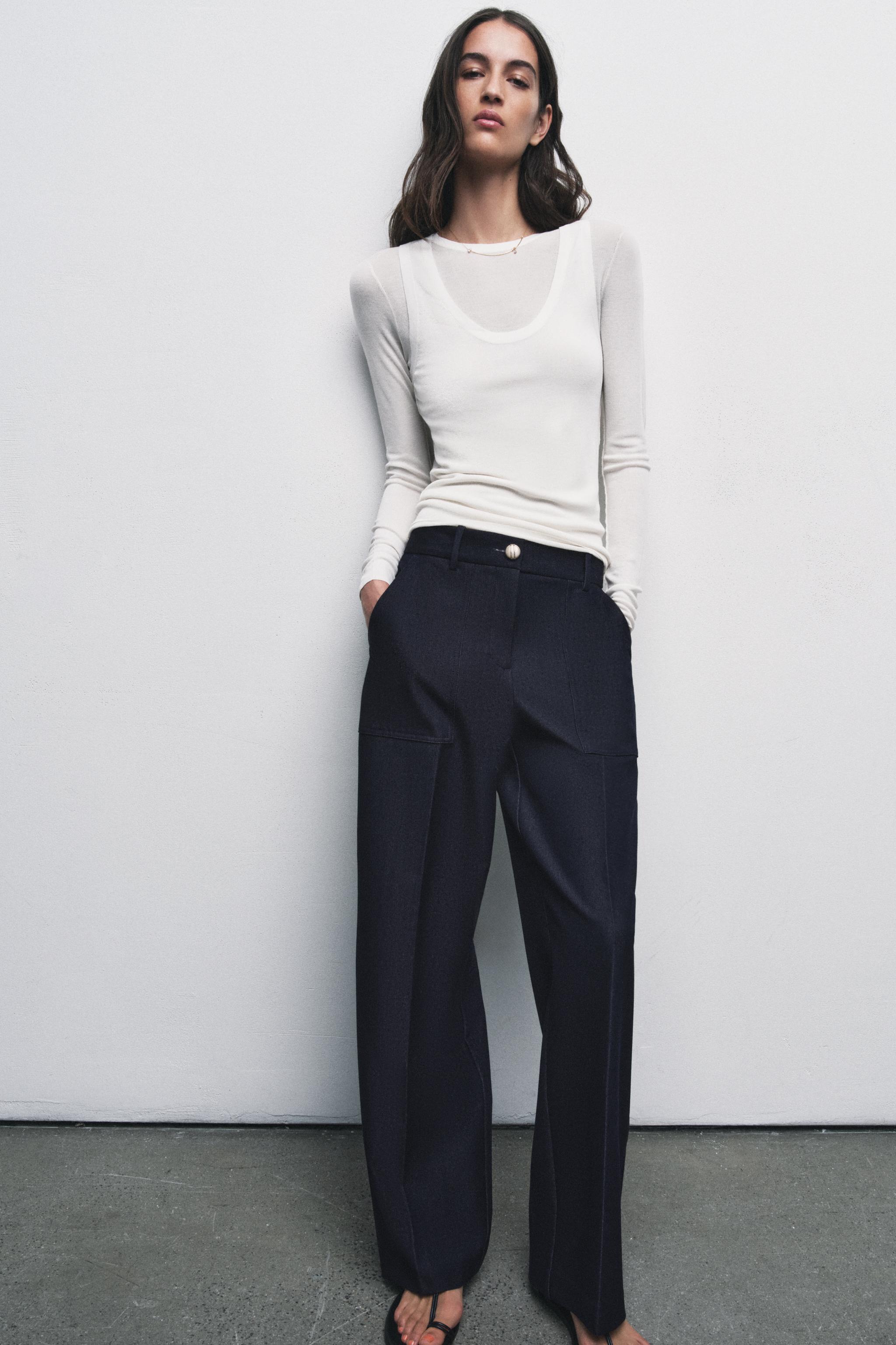 Straight-Leg Trousers With Seam Detail
