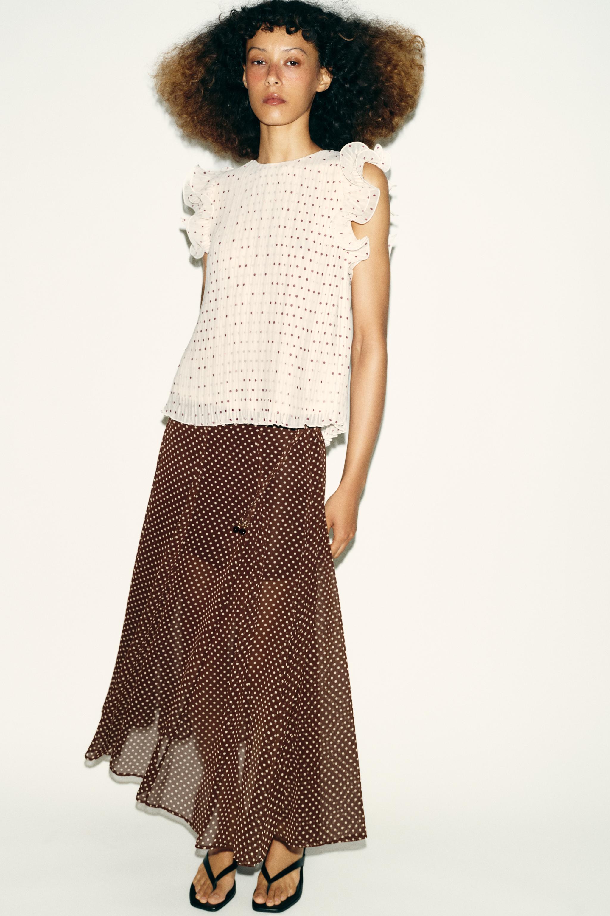 Polka Dot Midi Skirt