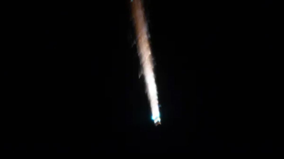 A Russian cargo ship burnt to a crisp in Earth's atmosphere while ISS astronauts watched
