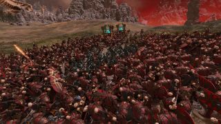 Khorne and Cathay warriors in a huge scrum