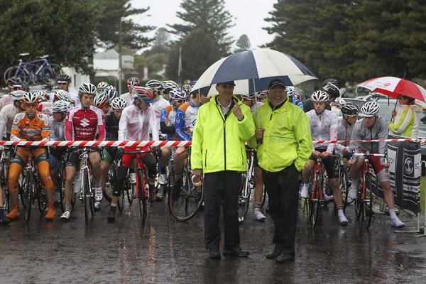Ready for the start of Stage 5 of the Tour of the Great South Coast