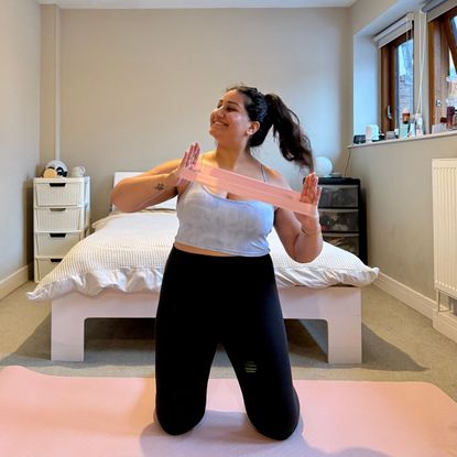 Health writer Nishaa trying resistance band workouts every day