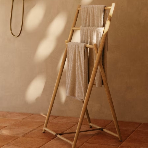 Kave Home, Roxana Towel Rack in Solid Teak, 50 X 95 Cm