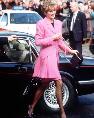 Princess Diana looking pretty in pink