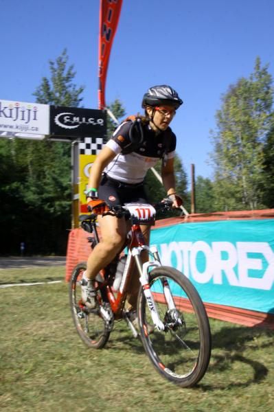 A rider finishes
