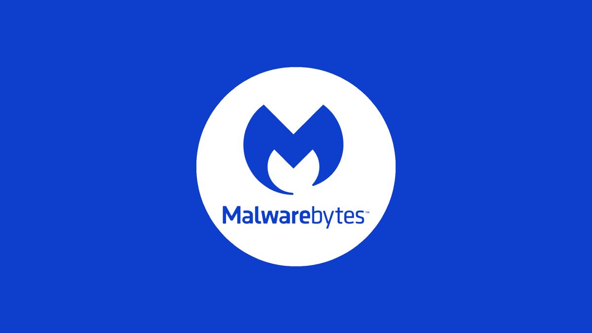 Malwarebytes logo on blue background