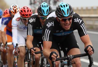 Ian Stannard of Great Britain and SKY Procycling takes a turn at the front of the chasing group during the 2012 Milan San Remo