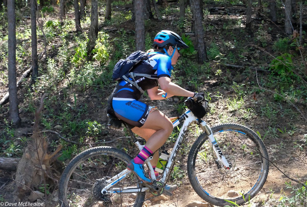 A Trek rider tackles one of the many climbs