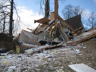 Tornado damage near Harvest, Alabama, from the March 2, 2012, outbreak.