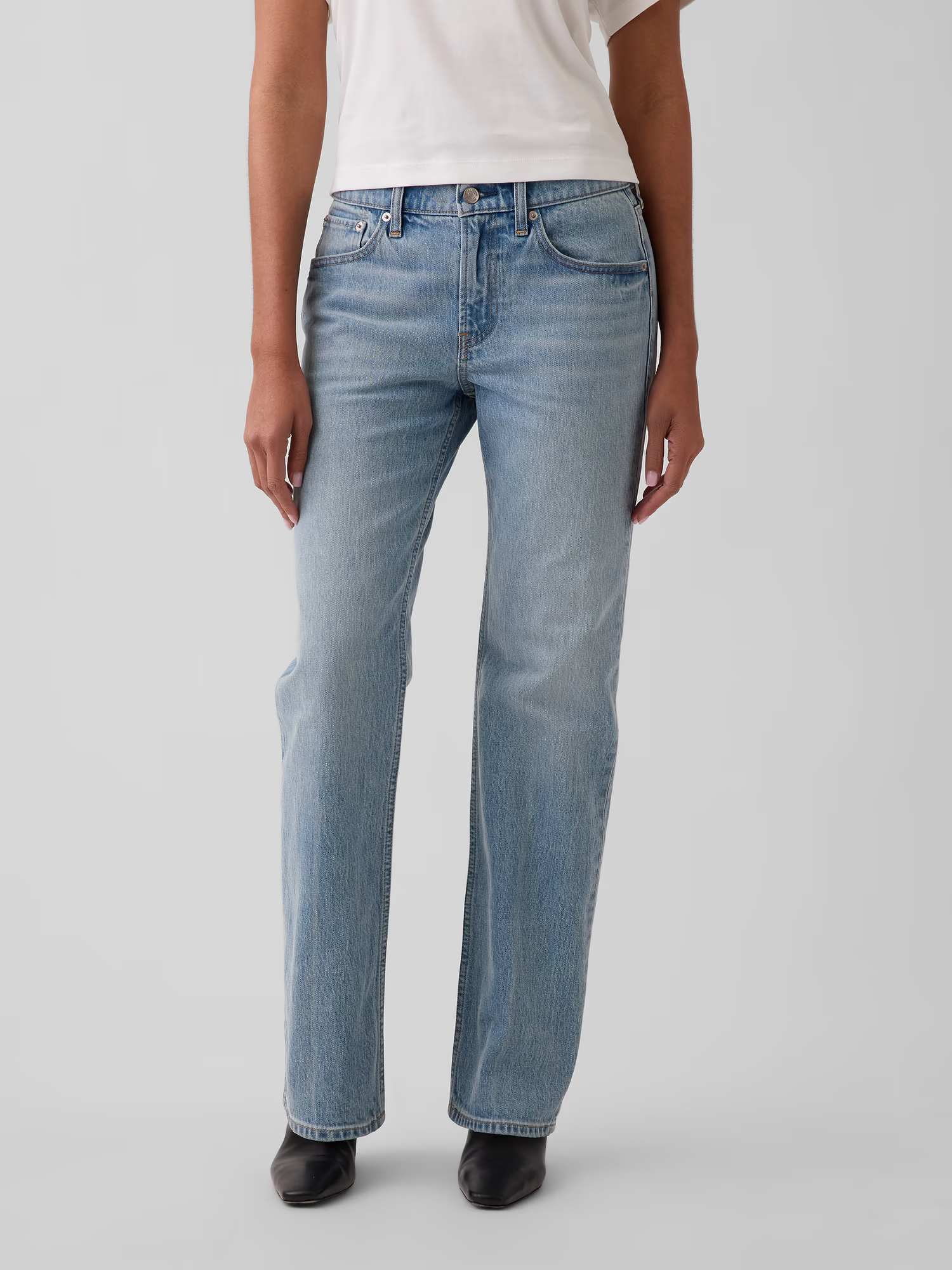 Gap, Mid Rise Relaxed Straight Jeans