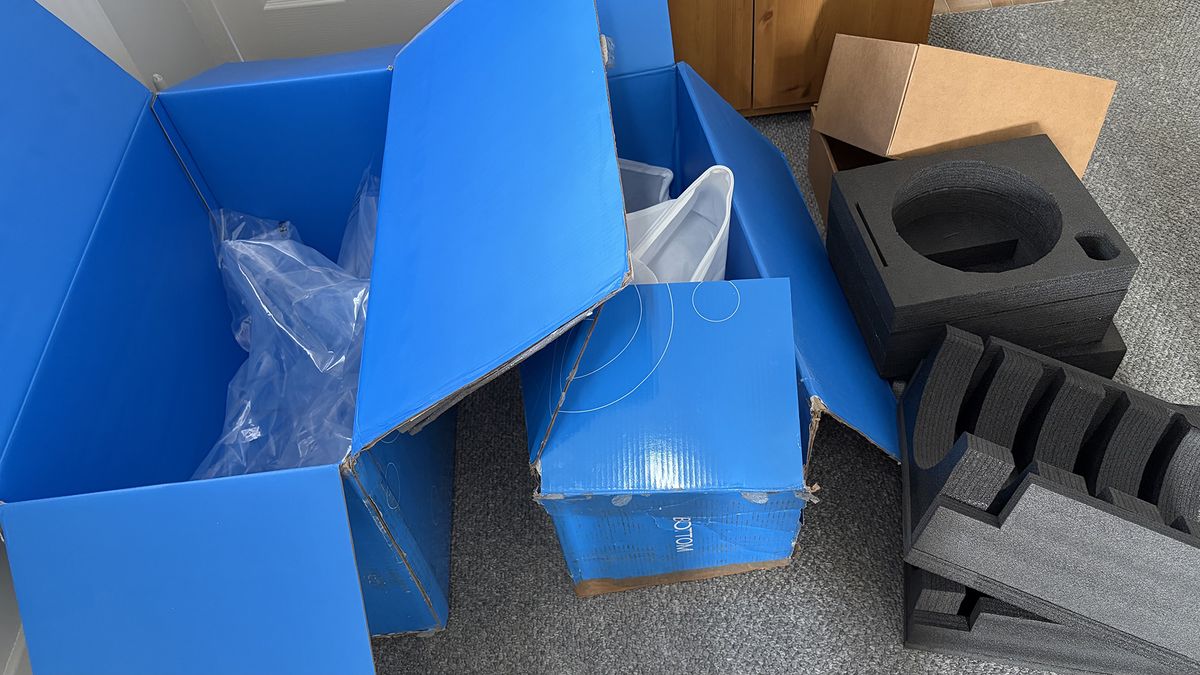 The boxes left behind from unboxing the Orion Sleep System