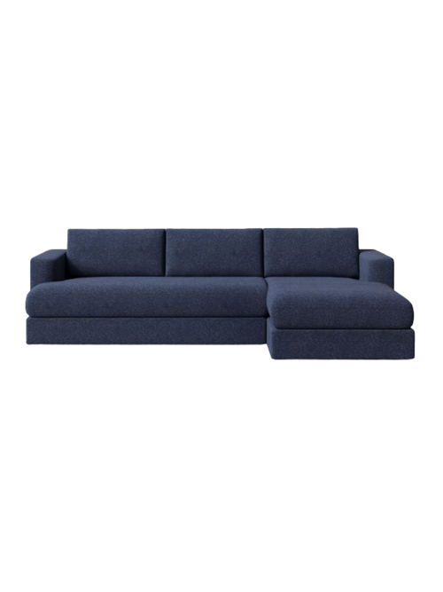 Sierra Curved Arm Chaise Sectional in Performance Boucl&eacute;