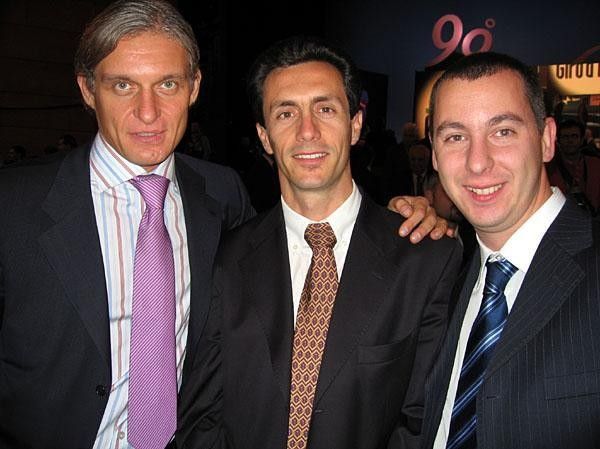Oleg Tinkov, Stefano Feltrin and Omar Piscina from Tinkoff Credit Systems at 2007 Giro presentation