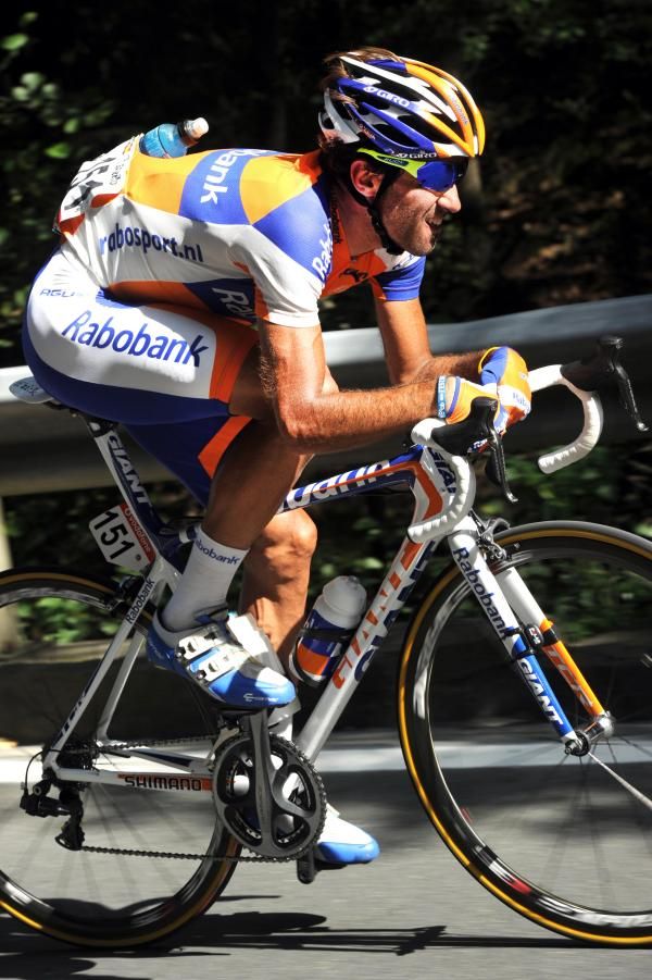 Carlos Barredo on a solo attack on stage 20