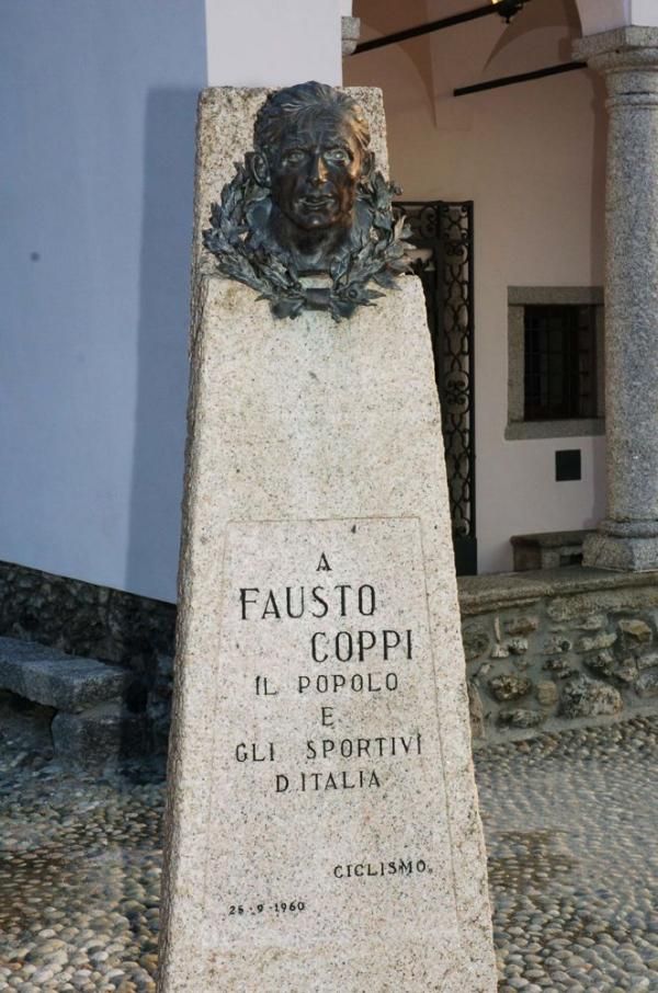 One of the statues remembering Coppi