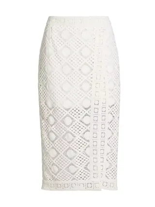 Diamond Crochet Slit Skirt