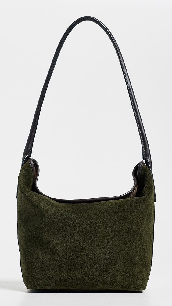 Suede Port Lid Shoulder Bag - Dried Olive Multi