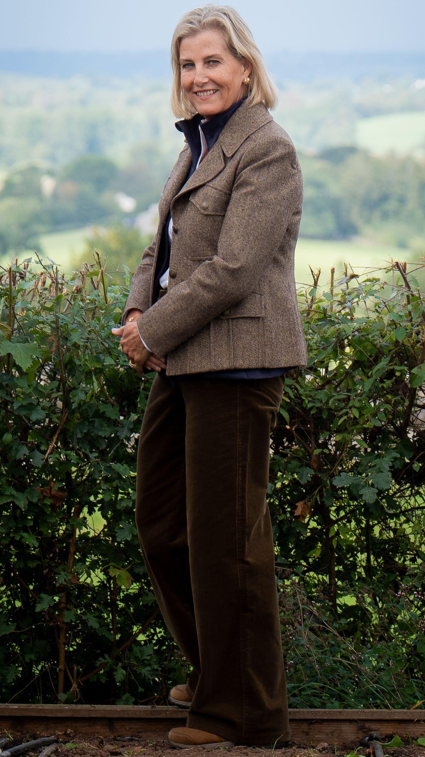 The Duchess of Edinburgh smiles for a photo during her visit to Home Grown Here in Crosby Ravensworth, Penrith