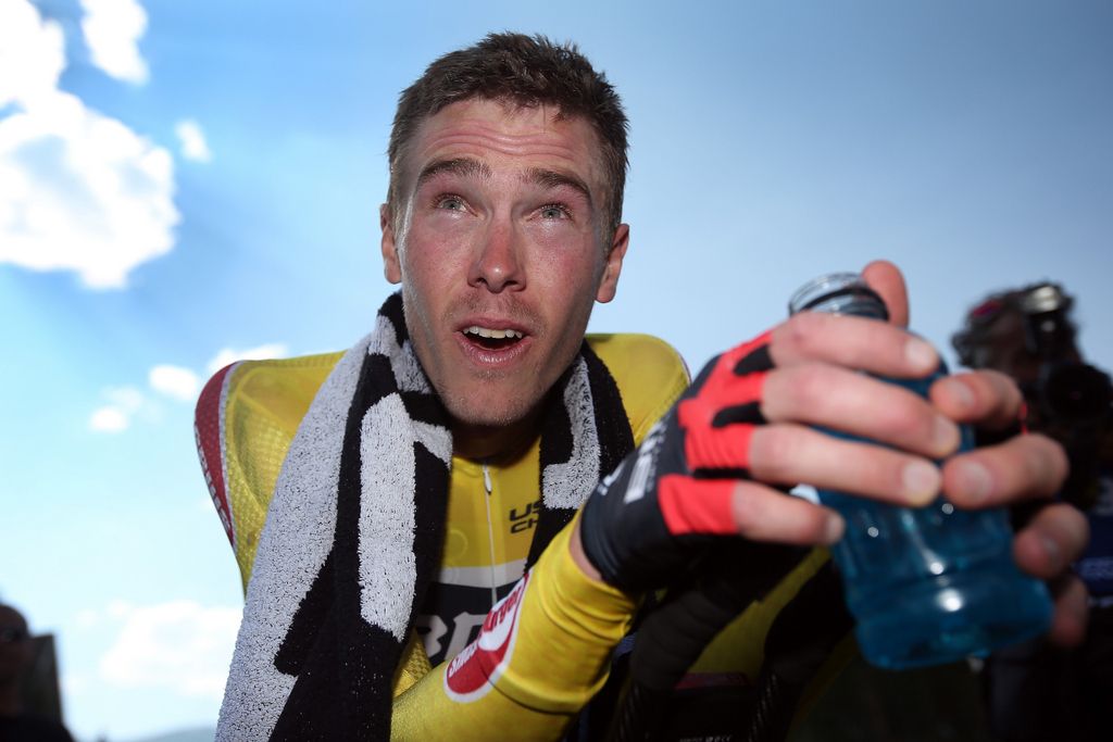 Rohan Dennis takes a minute after his stage won