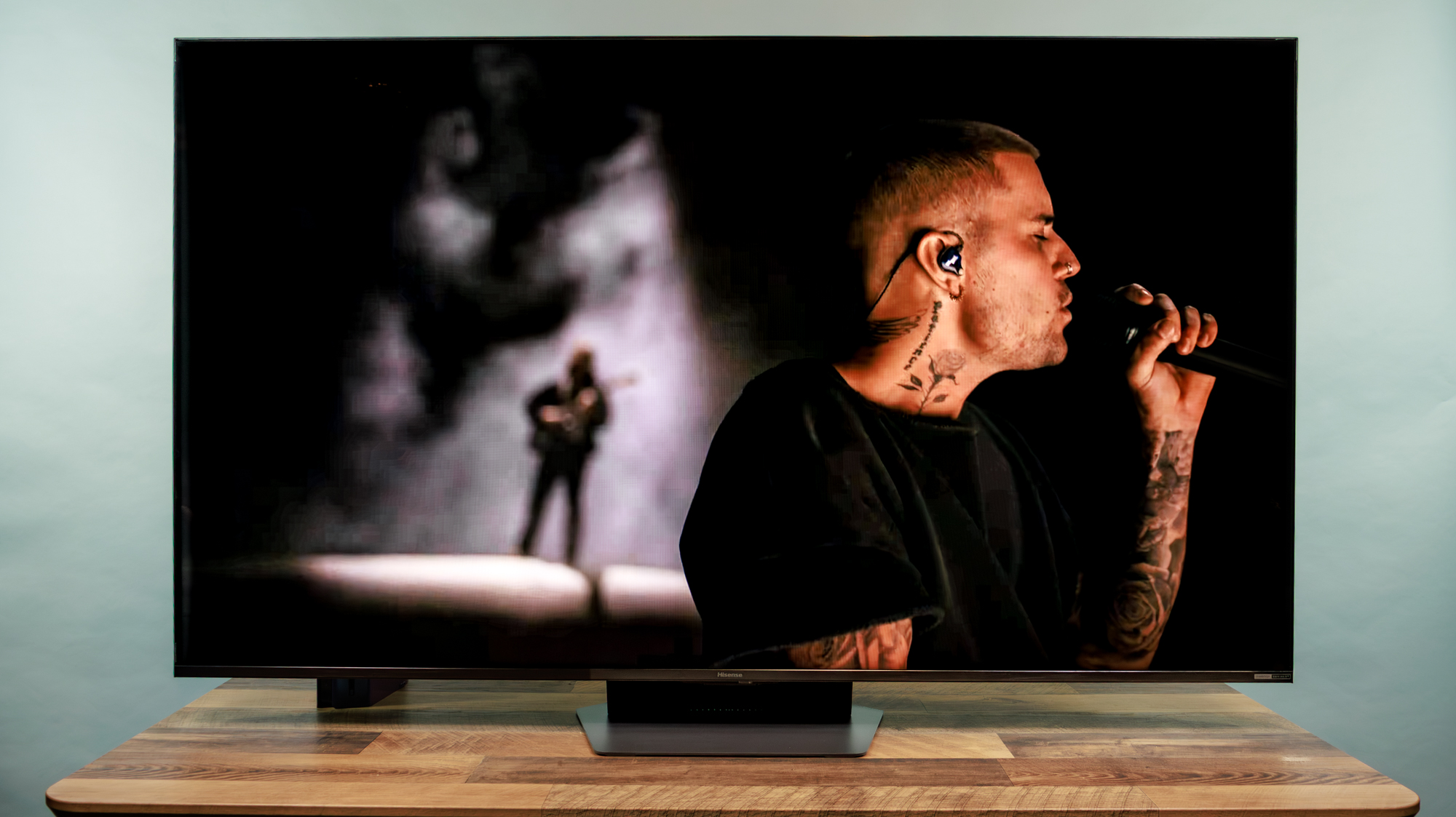 Hisense UR9 RGB Mini-LED TV on a desk