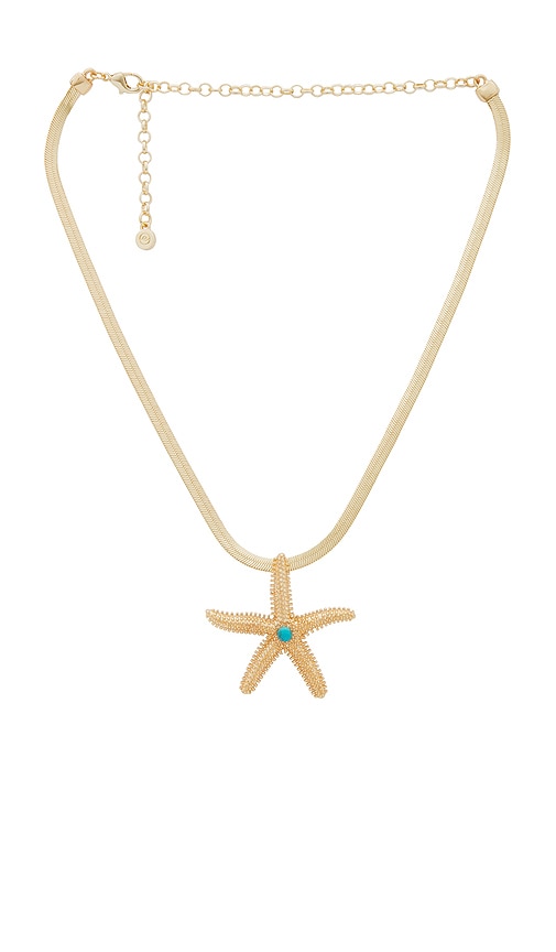 Starfish Pendant Herringbone Chain Necklace