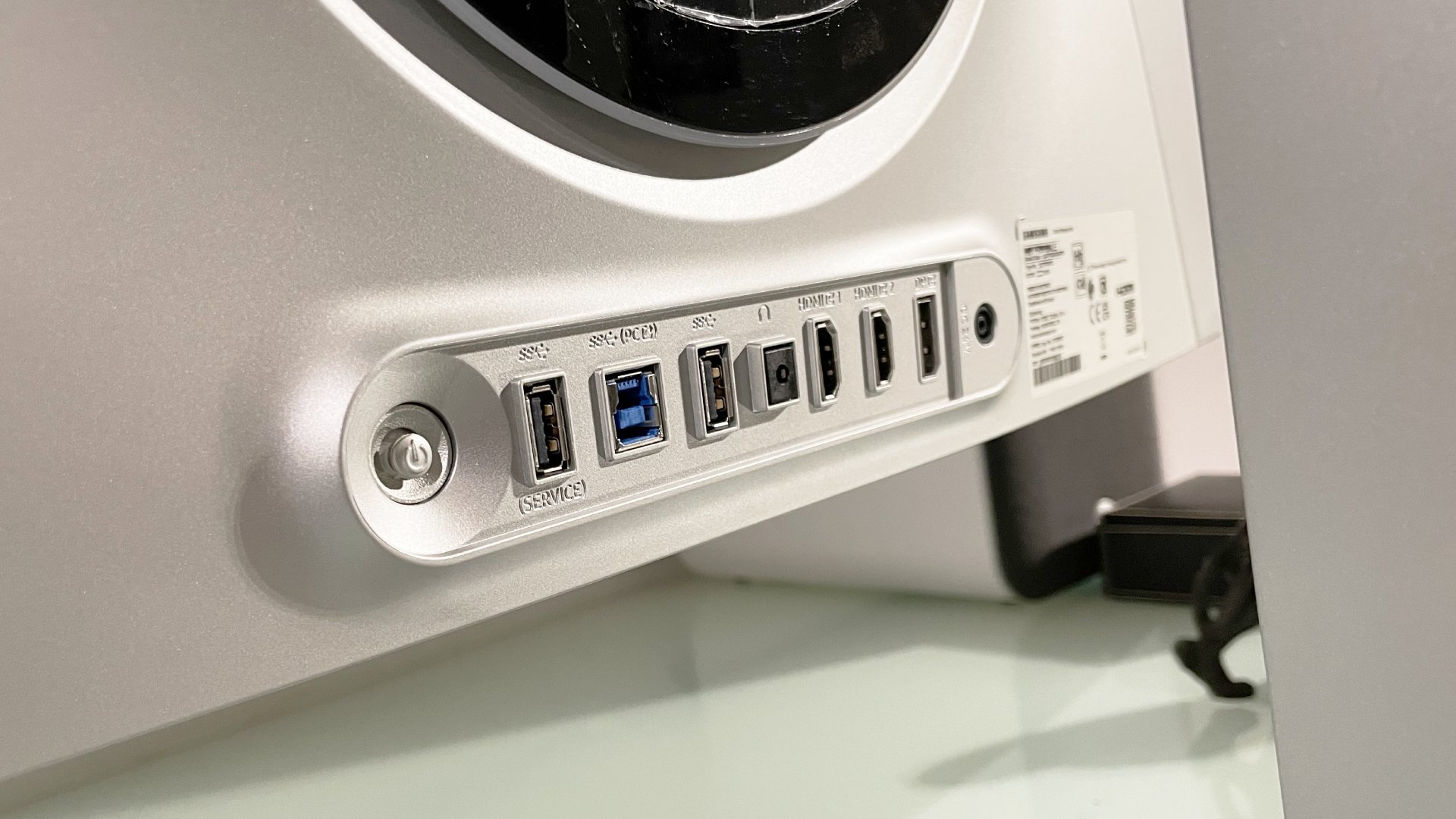 Samsung Odyssey OLED G6 G60SF monitor on a desk in a home office