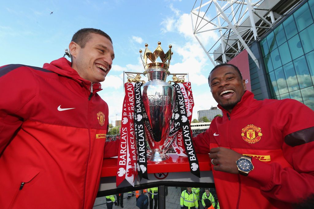 Nemanja Vidic and Patrice Evra