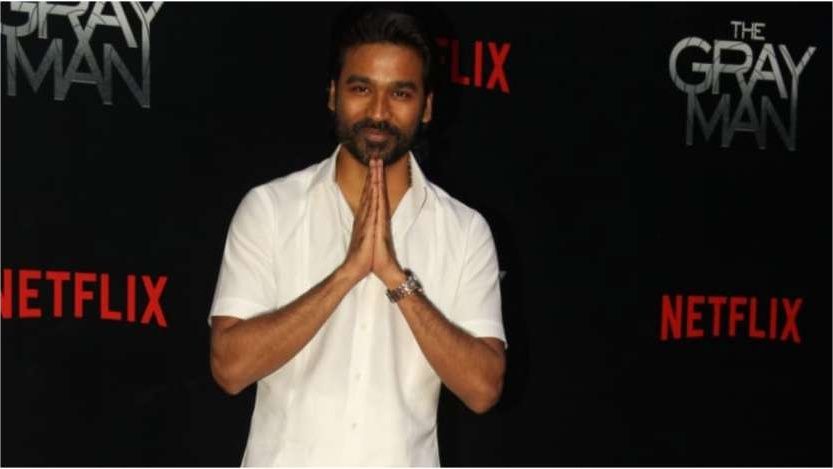 Dhanush at the Mumbai premiere of The Gray Man 