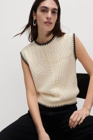 M&S Textured Whipstitch Knitted Vest Top