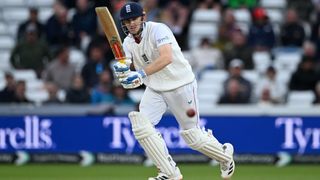 Harry Brook of England bats during the second day of the 1st Rothesay Test Match between England and Pakistan at Headingley