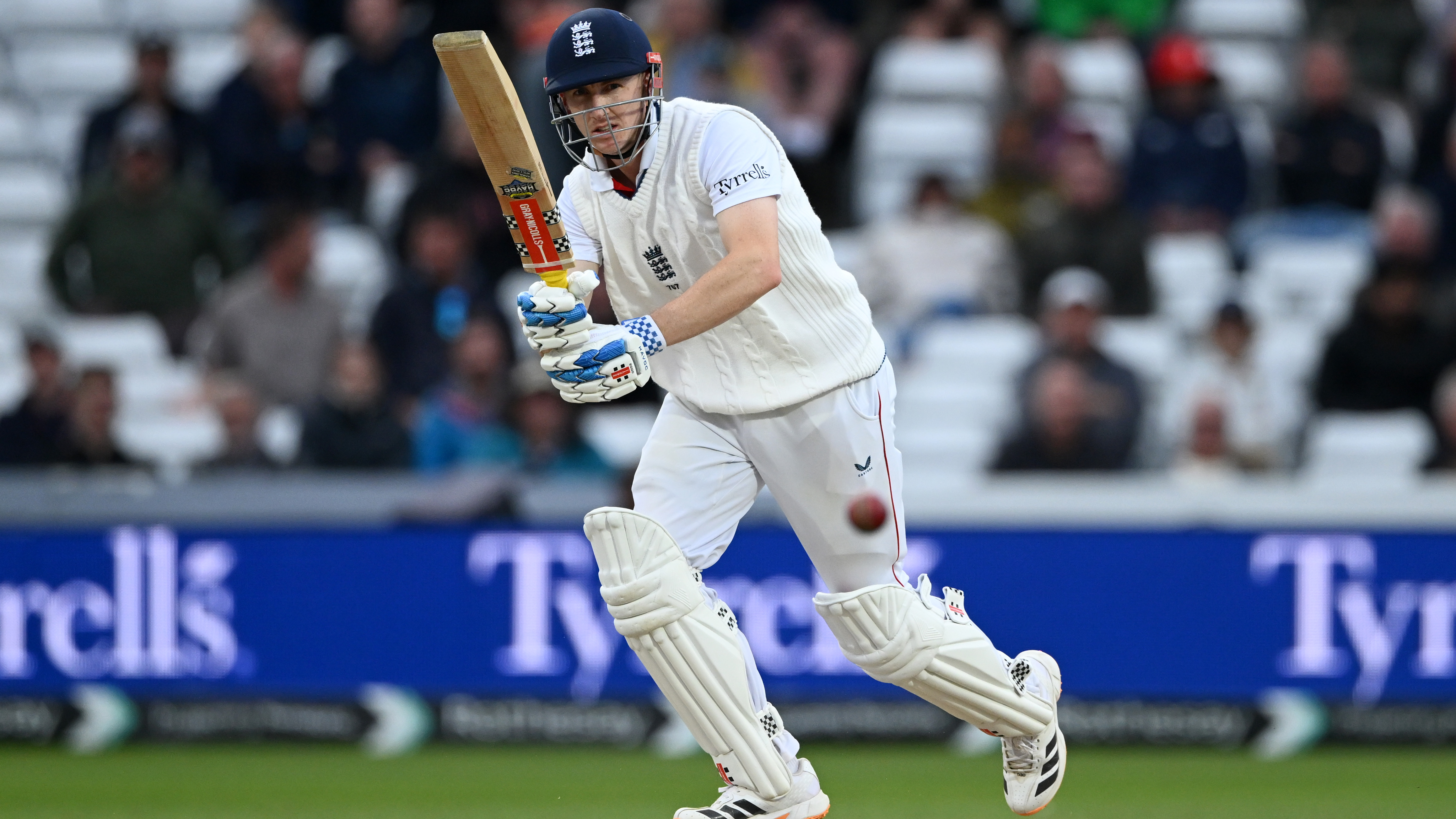 Harry Brook of England bats during the second day of the 1st Rothesay Test Match between England and Pakistan at Headingley