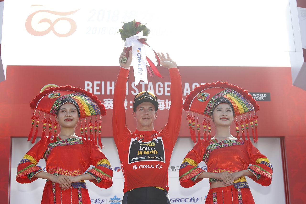 Dylan Groenewegen (LottoNL-Jumbo) is the first leader of the 2018 Tour of Guangxi
