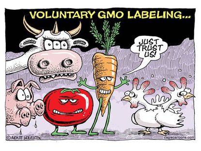 Editorial cartoon genetically modified