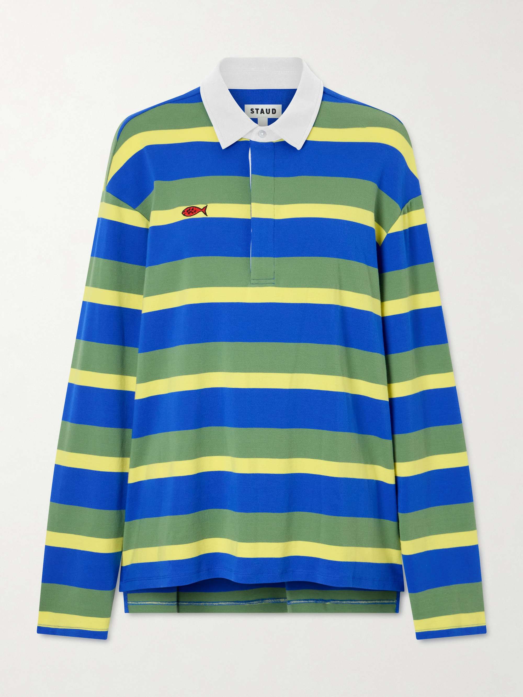 +da Adolfo Gavin Striped Logo-Embroidered Cotton-Blend Shirt