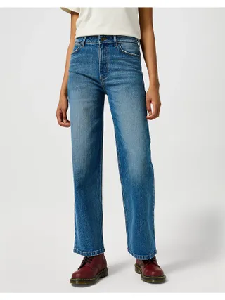 River Island Petite Blue High Waisted Straight Jeans