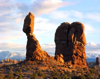 Balancing rock in the Moab Desert.