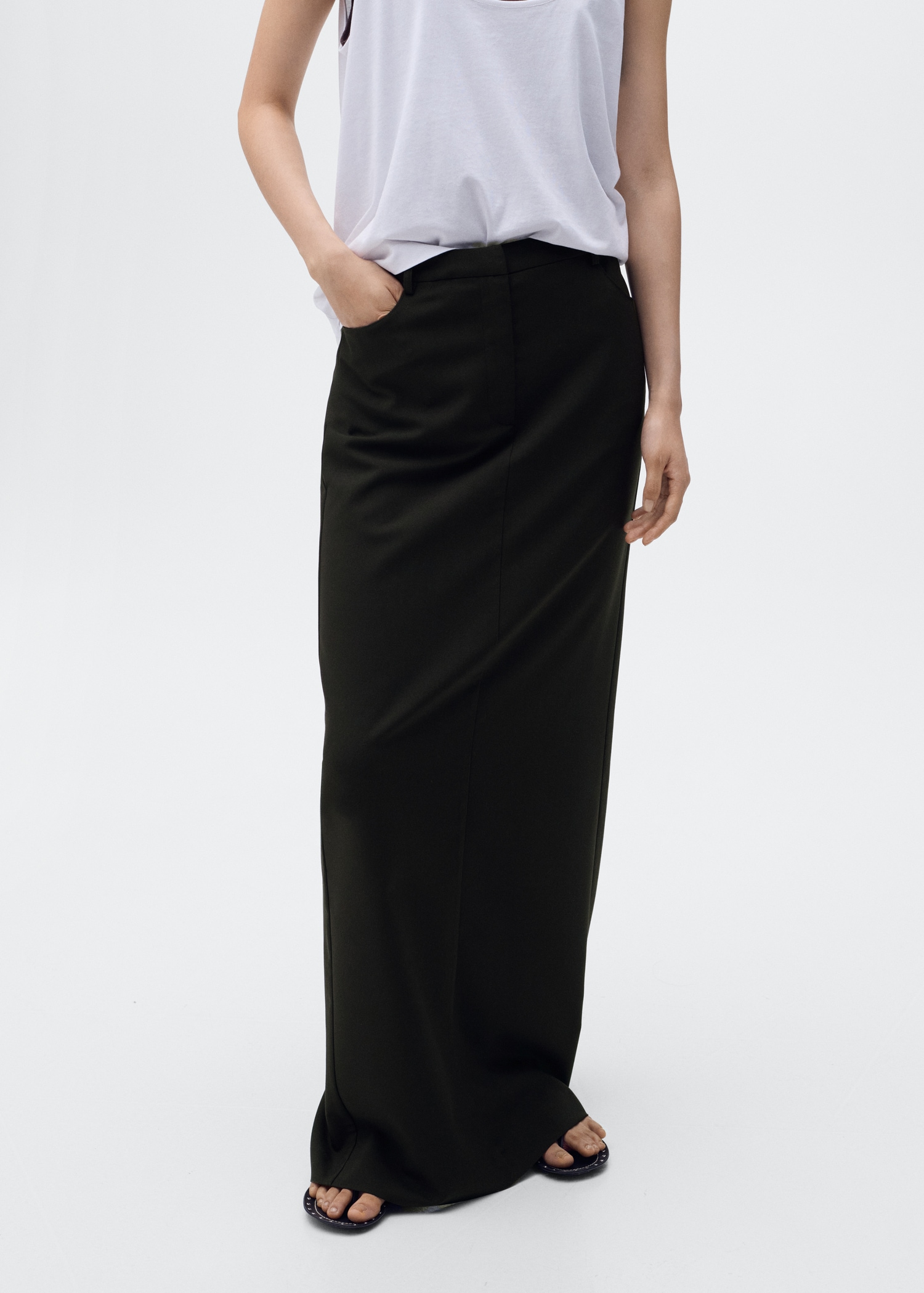 Long Pencil Skirt With Opening - Women | Mango Usa