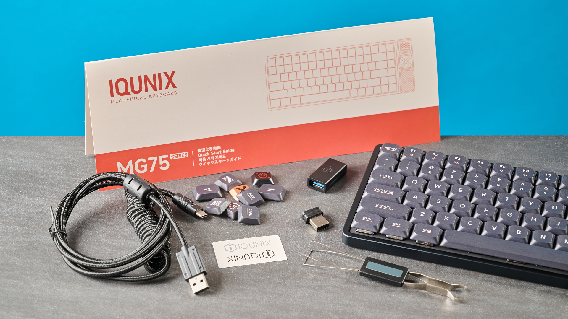 A black Iqunix Magi75 mechanical keyboard